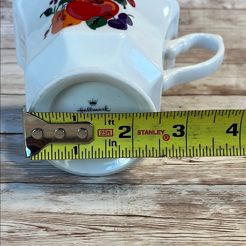 Vintage Hallmark Fruit Motif Porcelain Hexagon Footed Teacup